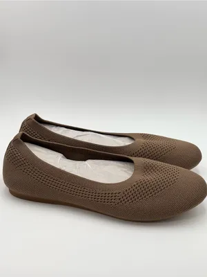 Comfort&soft‎ Knit Ballet Flat in Taupe Breathable Ballet Flats size 11 W thumbnail 2