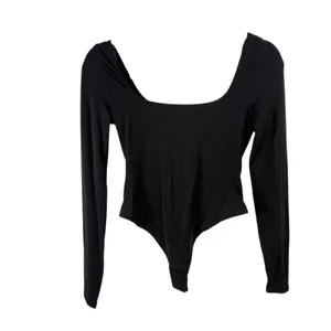 Lululemon Wundermost Nulu Square Neck Long Sleeve Bodysuit Black Womens Small‎ thumbnail 2