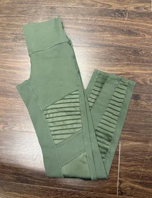 ALO Yoga High-Waist Moto Leggings in Olive Green thumbnail 1