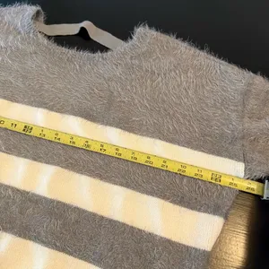 DKNY Gray and Cream Striped Women's Sweater‎ thumbnail 3