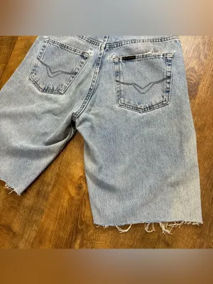 Vtg Y2K Harley-Davidson Baggy Cut Off Jorts Distressed Denim Jean Shorts Sz 31 thumbnail 12