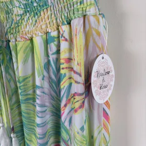 New Harlow Rose Skirt Womens Sz M Tropical Mesh Knit Hi Low‎ Maxi Palm Beach thumbnail 5