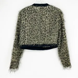 Vintage En Francais by Huey Waltzer Animal Print Eyelash‎ Jacket Size S MobWife thumbnail 3