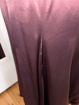 Vera Wang Vintage Brown Satin Plunge Open Back Evening Gown Dress 12 thumbnail 10