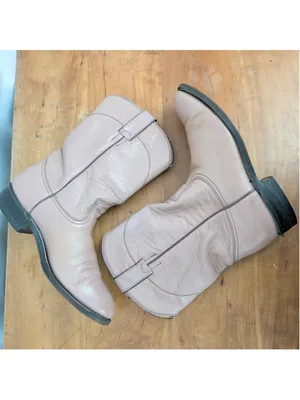 Vintage Pecos Bill soft pink Ladies' Leather Roper Western Boots Size 7 thumbnail 5