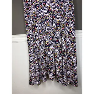 Le Lis Dress Womens Large Blue Floral Scoop Neck Jersey Maxi Sundress Casual thumbnail 10