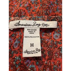 American Rag Womens Boho Floral Sheer Babydoll Top Size M Cottage Whimsigoth thumbnail 6