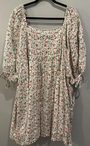 Hayden Floral Puff Sleeve Square Neck Babydoll Dress thumbnail 4