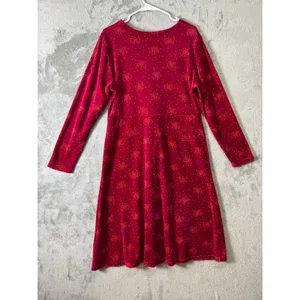 Gudrun Sjödén Velvet Dress‎ Red Butterfly Organic Cotton Blend Long Sleeve Large thumbnail 4