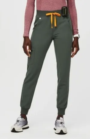 Figs Scrub Zamora Pants Jogger Pants Moss Green Plus Size 3XL Coral Drawstring thumbnail 1