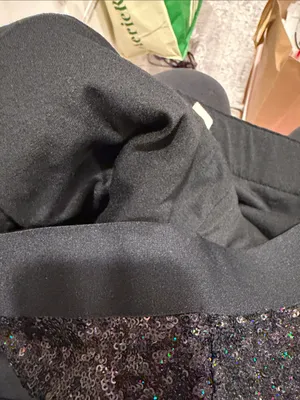 GAP‎ Black Sequin Ankle Pants side zip medium thumbnail 6