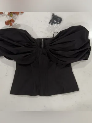 White house black market bustier Off-Shoulder Black Corset-Style Blouse thumbnail 5