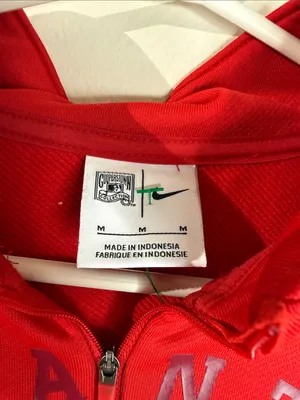 Nike Atlanta Braves Cooperstown Collection Quarter Zip Pullover Red M thumbnail 2