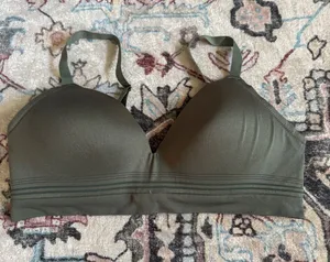 Seamless Olive Green Comfort Bra - Women Intimates thumbnail 1