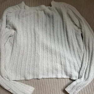Love Change Women's White a knit Cardigan Sweater with Buttons M thumbnail 3