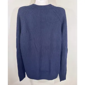 Quince Navy Blue 100% Cashmere Ribbed Crew Neck Sweater Womens Large NEW thumbnail 6