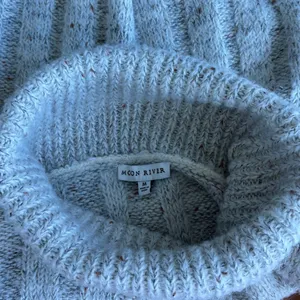 Moon River Chunky Knit Ribbed Turtleneck Sweater M Flecked Coastal Grandma Chic thumbnail 8