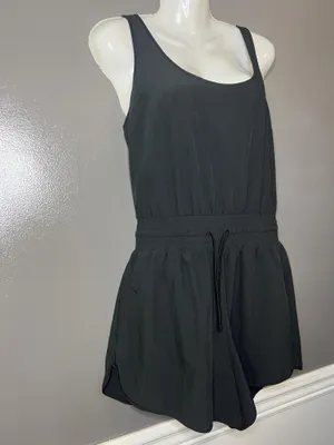 Abercrombie & Fitch Romper Womens Small Black Scoop Drawstring Waist Pockets thumbnail 3