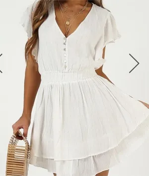 SHOWPO White Flutter Sleeve Tiered Mini Dress - Size 16 / 20 AU thumbnail 1
