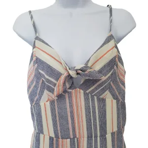 Trixxi Boho Striped Womens Jumpsuit Sz M Festival Coastal Retro Knotted Top thumbnail 3