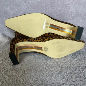 Sam Edelman Saige Leopard Cow Hair Ankle Boots Pointed Toe Block Heel 9.5M thumbnail 5