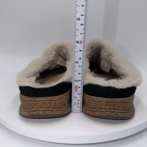 Taos Women's Black Suede Faux Fur Lined Clog Mules Slippers‎ 7 Comfort Shoes thumbnail 5