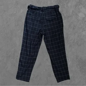 A NEW DAY | Blue Plaid D-Ring Belted Ankle Trousers Pants Size 6 thumbnail 3
