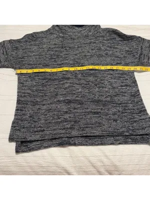 Madewell Marled Mockneck Sweater Women's Small Navy‎ Blue White Knit Pullover thumbnail 4
