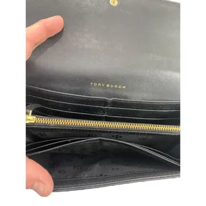 Tory Burch Marion Embossed black leather long envelope wallet thumbnail 7