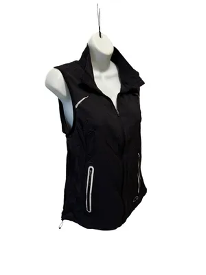L.L. Bean Lightweight All~Sport Nylon Vest Sz S Reg Black Reflective Running thumbnail 2