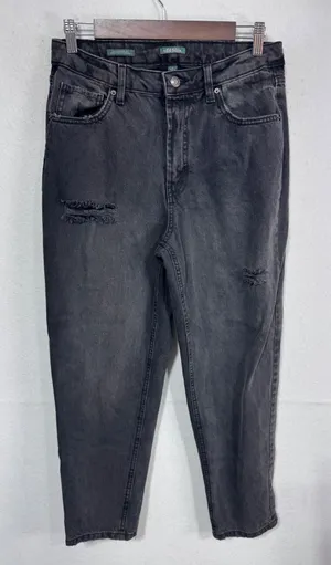 Wild‎ Fable Women's 8 Gray High-Rise Tapered Jean Distressed thumbnail 1