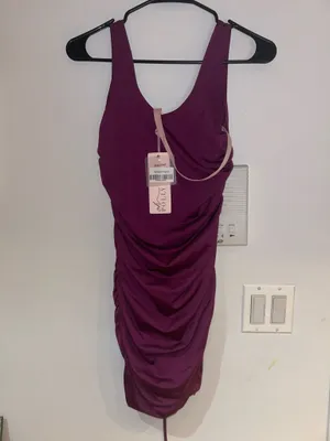 Oh Polly Mini Dress Purple Cut-Out thumbnail 3