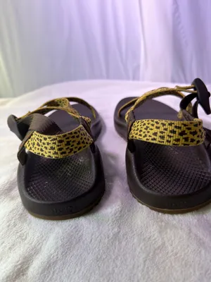 Chacos Kids Yellow Patterned Strap Sandal with Brown Footbed thumbnail 8