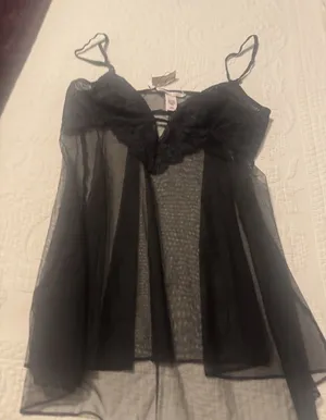 Victoria's Secret Babydoll Slip Size L 170/104A Black Sheer thumbnail 1