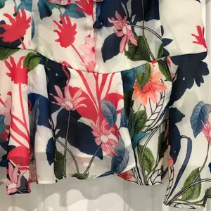 Parker Floral Pink Off Shoulder Cold Shoulder L thumbnail 3