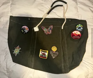 NWT Free People Been There Badge Tote Bag In Color Sea Serpent $128MSRP No refunds or cancellations thumbnail 7