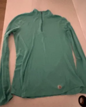 Carhartt 1/4 Zip Long Sleeve Top XS Xtra Small 0-2 Light Green Polyester Blend thumbnail 1