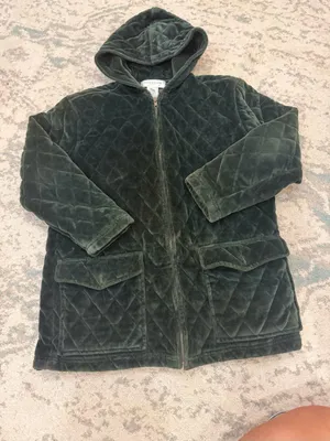Jones New York Sport Quilted Velour Hooded Jacket Size S thumbnail 2