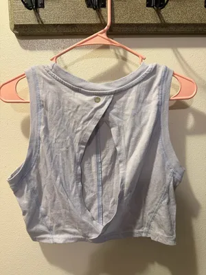 Light Blue Cropped Tank Top - Women's Sleeveless Crop thumbnail 2