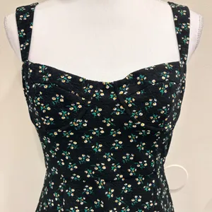 Hutch Ditsy Floral Corset Mini Dress Black Sweetheart Ruffle Flounce Hem‎ Small thumbnail 4