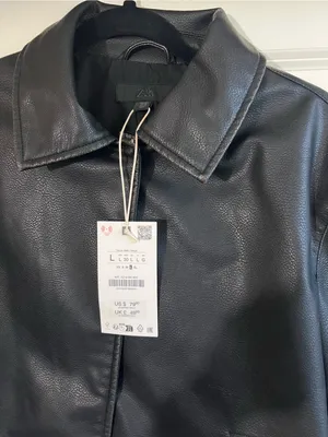 Zara Black Faux Leather Jacket thumbnail 4