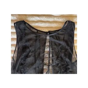 Intimissimi Women's Black Sheer Lace Chemise Nightgown Size L thumbnail 4