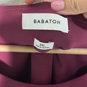 Aritzia Babaton Women Contour Crew Cropped Longsleeve Fitted Top 2XL Mauve‎ thumbnail 3
