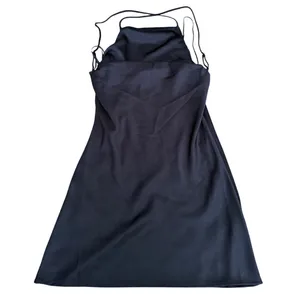 Sage The Label Navy Blue Satin Mini Dress Open Back XS‎ NEW thumbnail 3