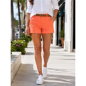 J.Crew Factory‎ Womens 3" Chino Shorts Neon Peach Coral Size 00 NWT thumbnail 2