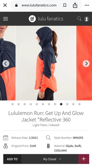 Lululemon Run: Get Up and Glow Reflective Jacket thumbnail 8