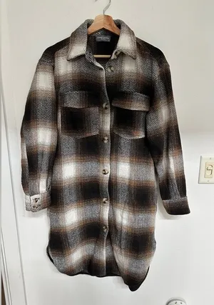 Sweet Lovely Herringbone Coat dress/shacket thumbnail 1