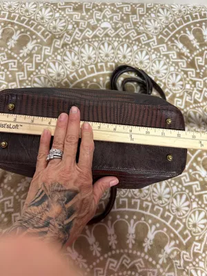Brahmin Pecan Melbourne Crocodile Embossed Leather Bag with detachable Strap thumbnail 10