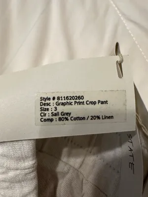 Grey State Cotton & Linen Graphic Print Crop Pants - NWT - Size 3 (US L) thumbnail 9