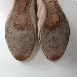 Tory Burch Minnie Womens 8.5 Cap Toe Logo Beige Gold Ballet Flat Slip On Shoe thumbnail 11